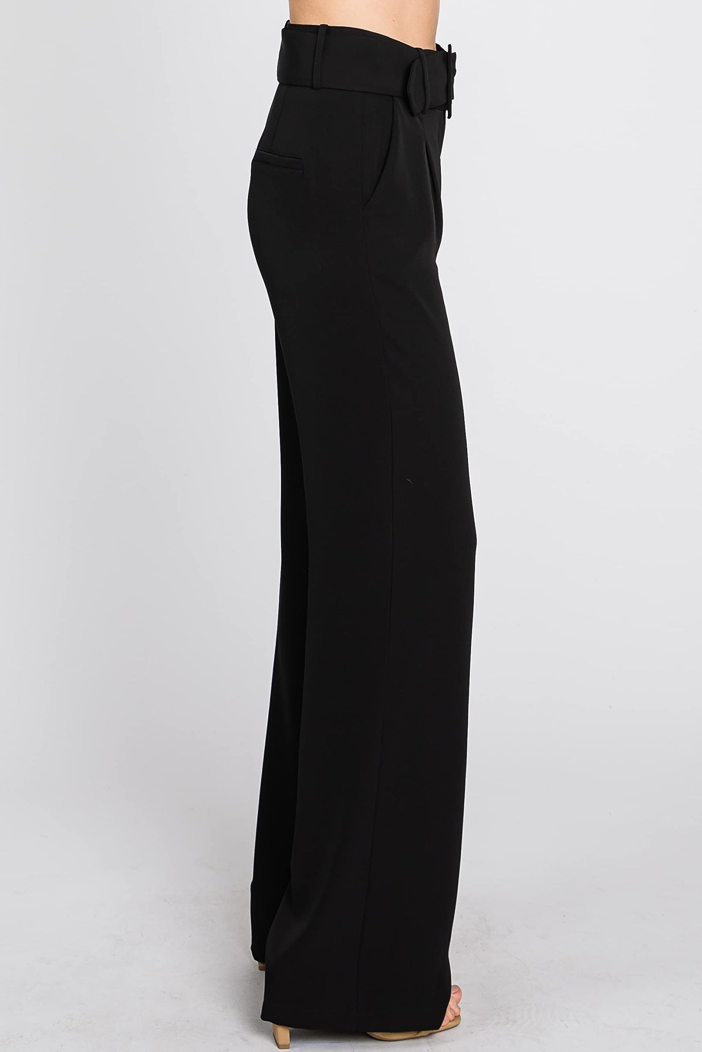 Straight Leg Belted Trouser