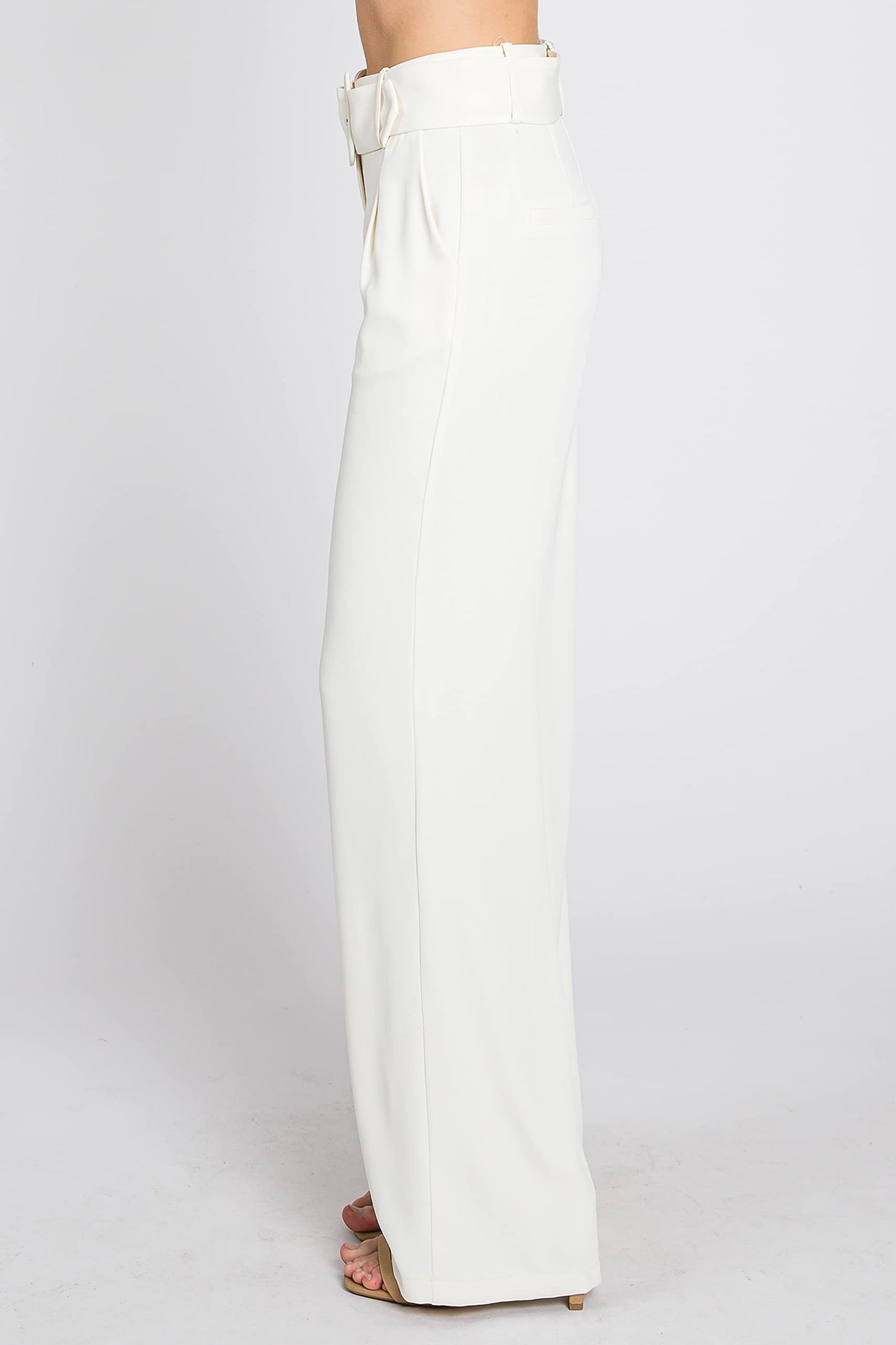Straight Leg Belted Trouser