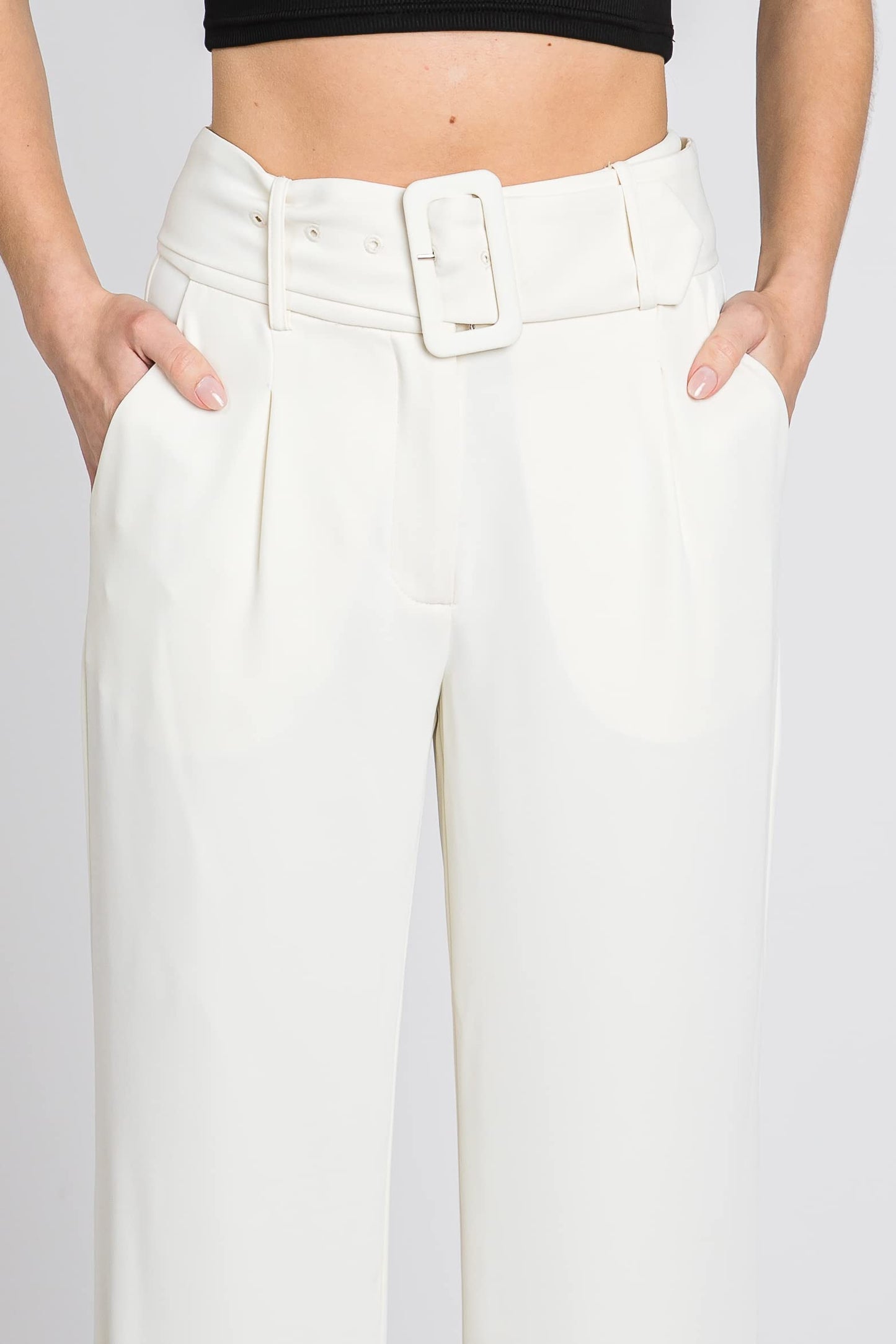 Straight Leg Belted Trouser