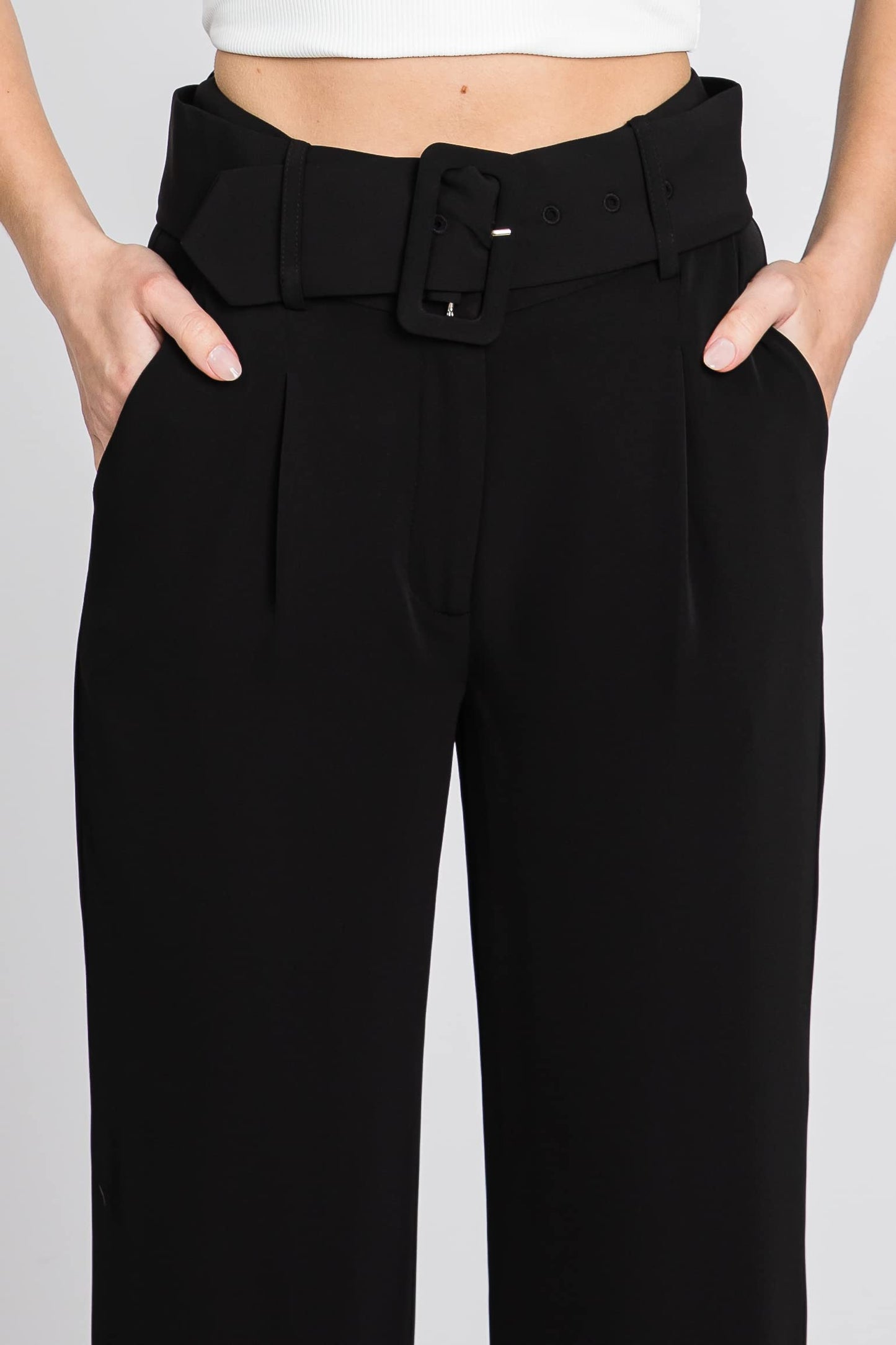 Straight Leg Belted Trouser